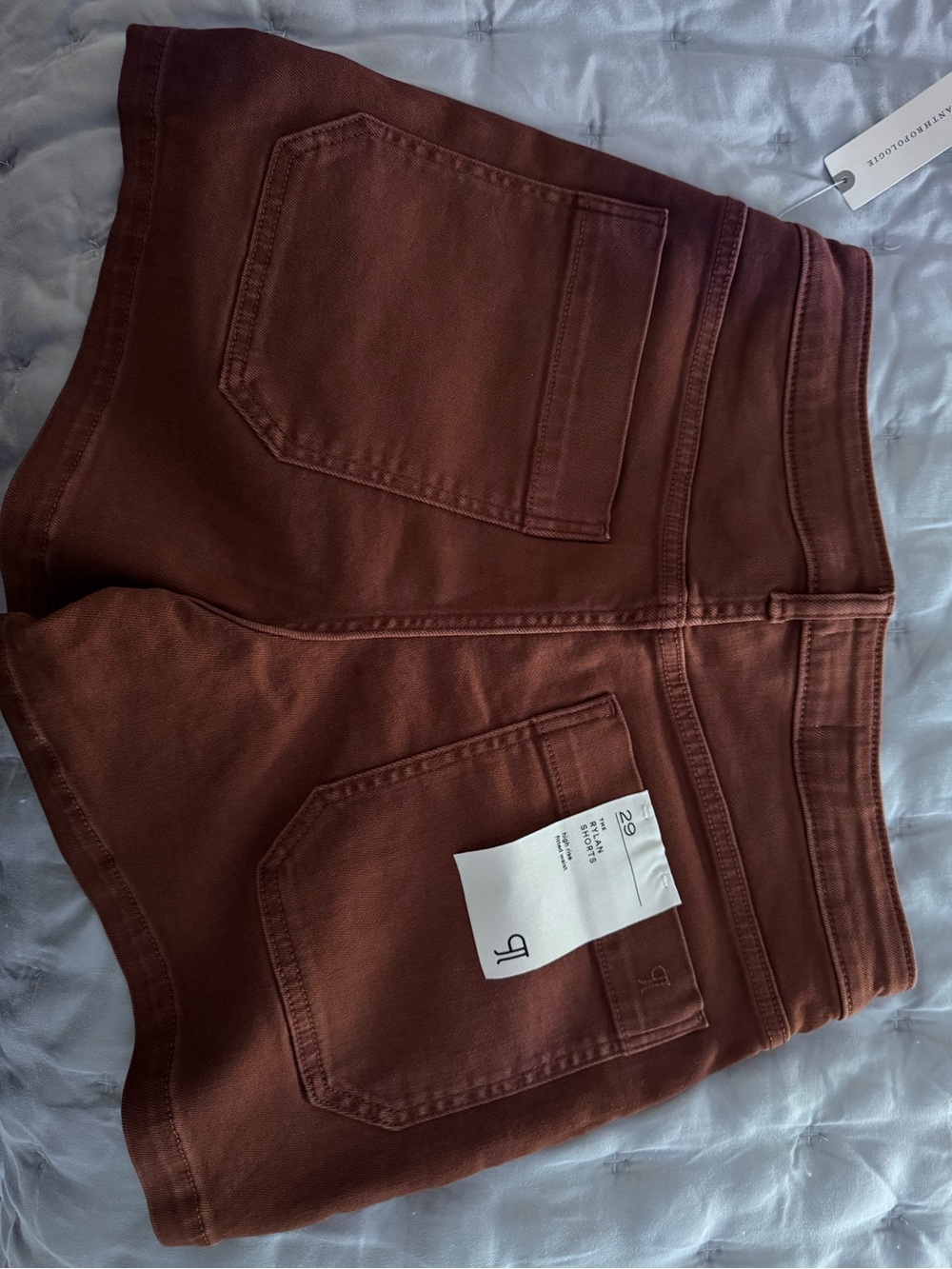 Anthropologie High-Rise Brown Denim Shorts